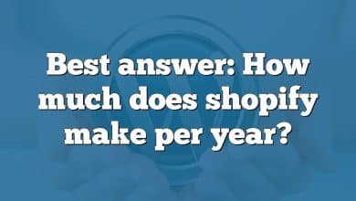 Best answer: How much does shopify make per year?