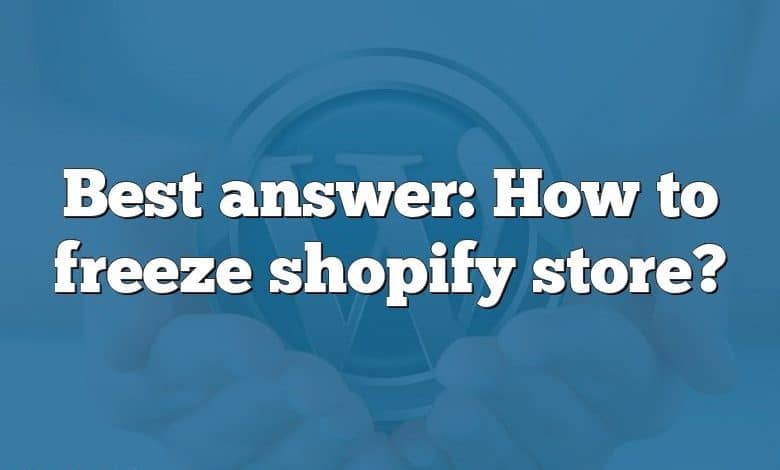 Best answer: How to freeze shopify store?