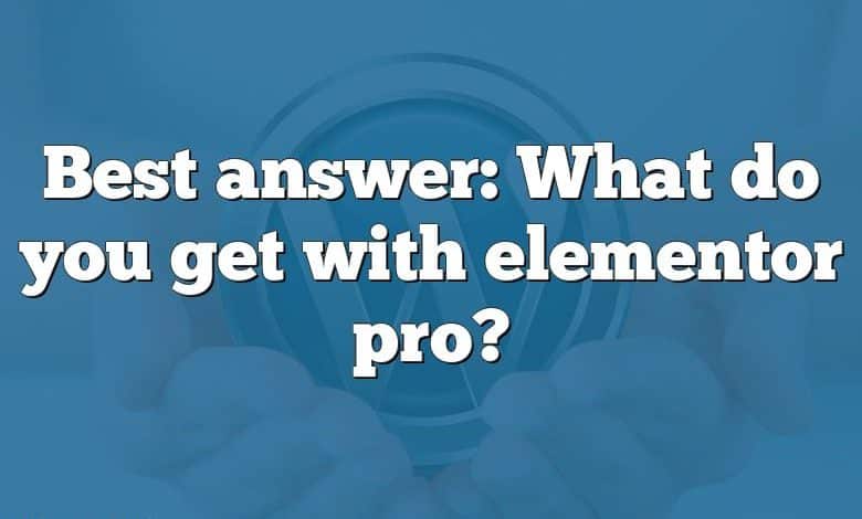 Best answer: What do you get with elementor pro?