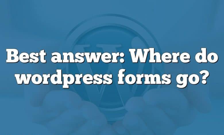 Best answer: Where do wordpress forms go?