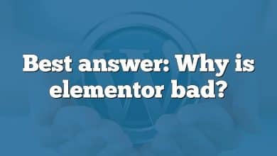 Best answer: Why is elementor bad?