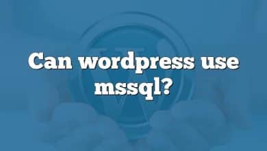 Can wordpress use mssql?