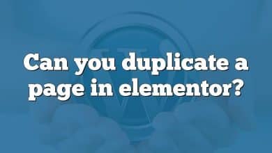 Can you duplicate a page in elementor?