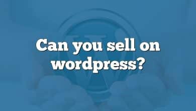 Can you sell on wordpress?