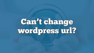 Can’t change wordpress url?