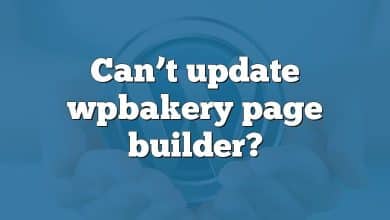 Can’t update wpbakery page builder?