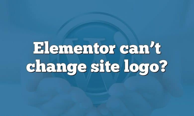 Elementor can’t change site logo?