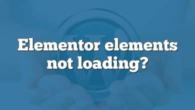 Elementor elements not loading?