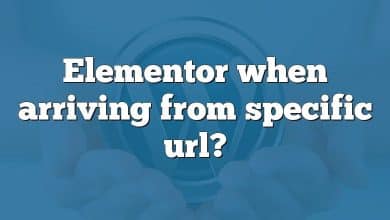 Elementor when arriving from specific url?