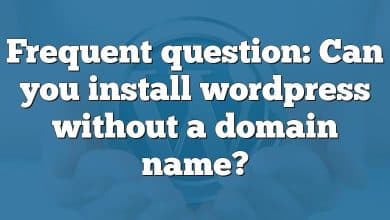 Frequent question: Can you install wordpress without a domain name?