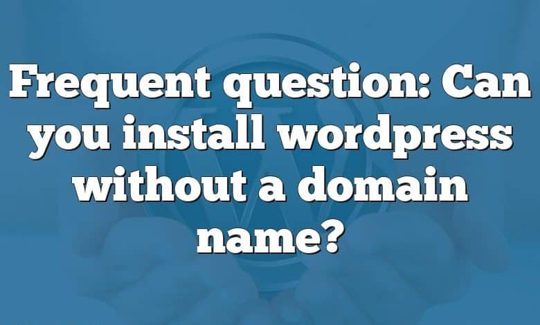 Frequent question: Can you install wordpress without a domain name?