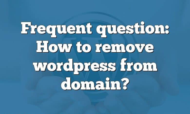 Frequent question: How to remove wordpress from domain?