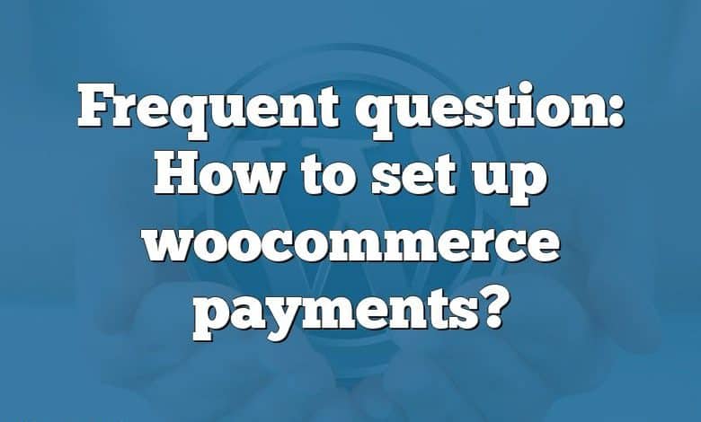 Frequent question: How to set up woocommerce payments?