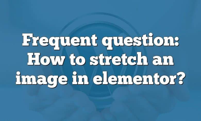 Frequent question: How to stretch an image in elementor?