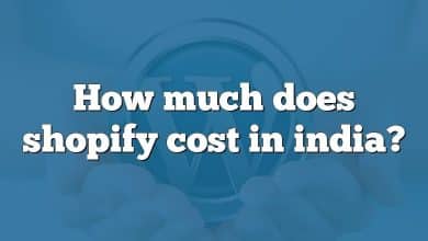 How much does shopify cost in india?