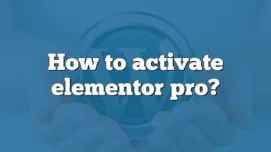 How to activate elementor pro?