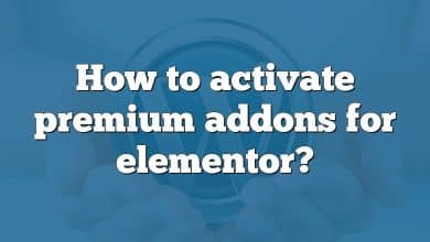 How to activate premium addons for elementor?