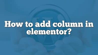 How to add column in elementor?