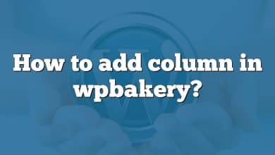 How to add column in wpbakery?
