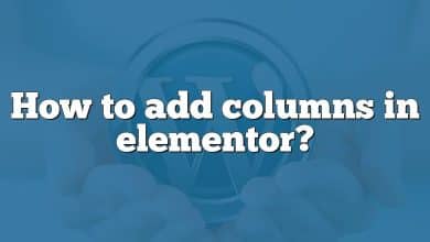 How to add columns in elementor?