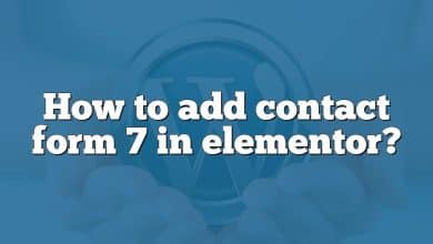 How to add contact form 7 in elementor?