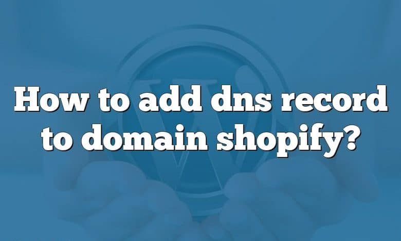 How to add dns record to domain shopify?