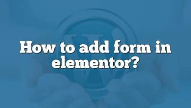 How to add form in elementor?