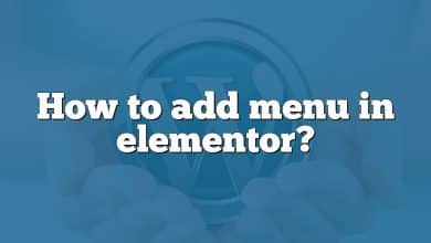 How to add menu in elementor?