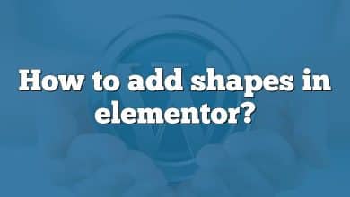 How to add shapes in elementor?