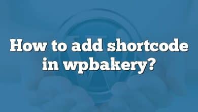 How to add shortcode in wpbakery?