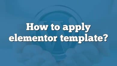 How to apply elementor template?