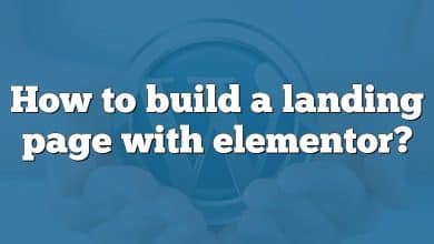 How to build a landing page with elementor?