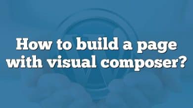 How to build a page with visual composer?