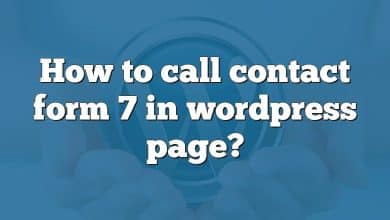 How to call contact form 7 in wordpress page?