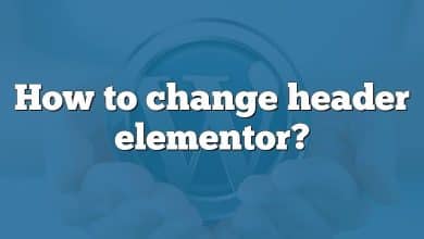 How to change header elementor?