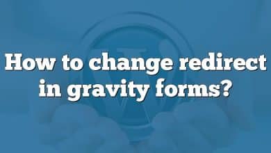 How to change redirect in gravity forms?