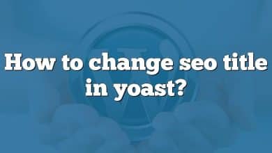 How to change seo title in yoast?