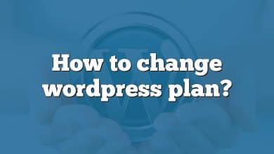 How to change wordpress plan?