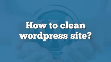 How to clean wordpress site?