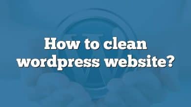 How to clean wordpress website?