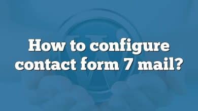 How to configure contact form 7 mail?