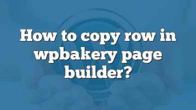 How to copy row in wpbakery page builder?
