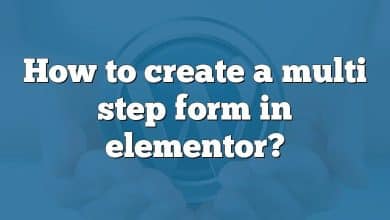 How to create a multi step form in elementor?