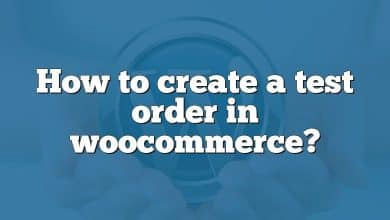 How to create a test order in woocommerce?