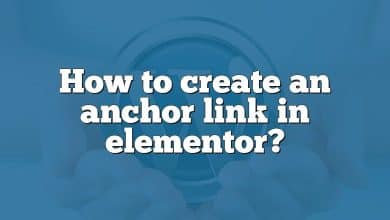 How to create an anchor link in elementor?