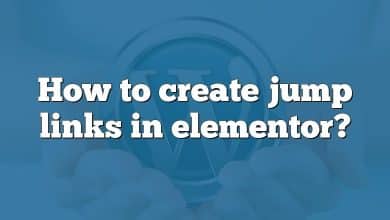 How to create jump links in elementor?