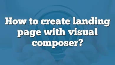 How to create landing page with visual composer?