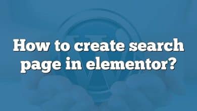 How to create search page in elementor?