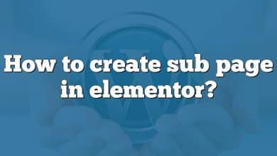 How to create sub page in elementor?