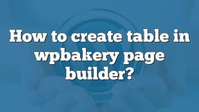 How to create table in wpbakery page builder?